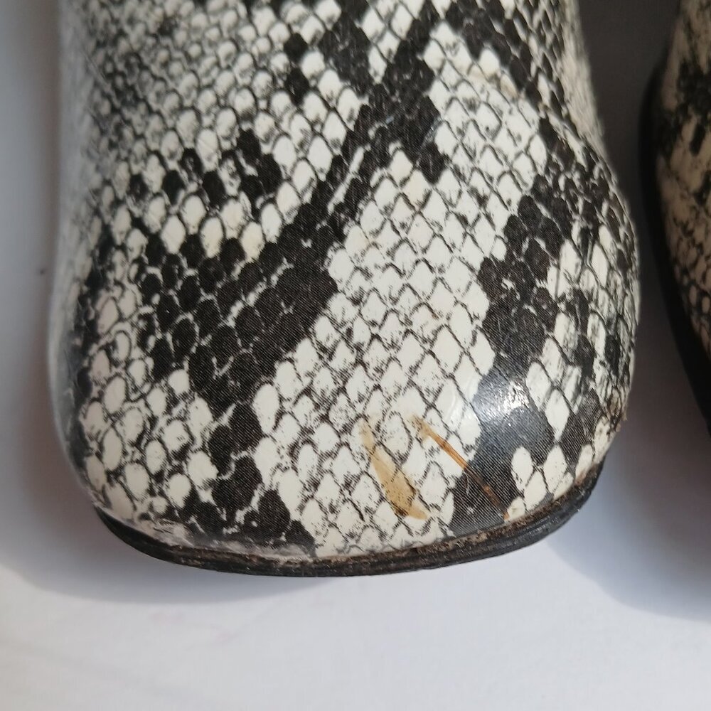 Vintage60's/70's  SnakePrint KneeHigh BlockHeel SquareToe Mod GoGoBoots Sz8 - Picture 5 of 14